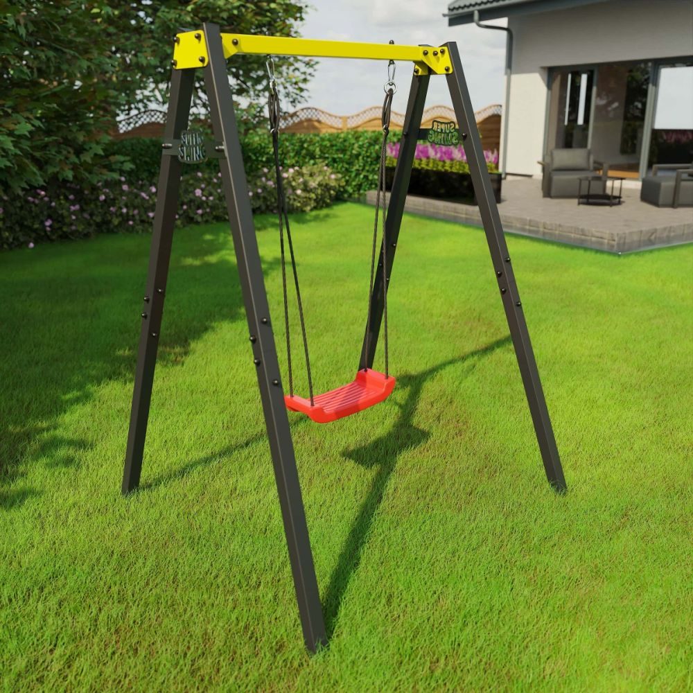 Balançoire jardin avec balançoire planche sur gazon