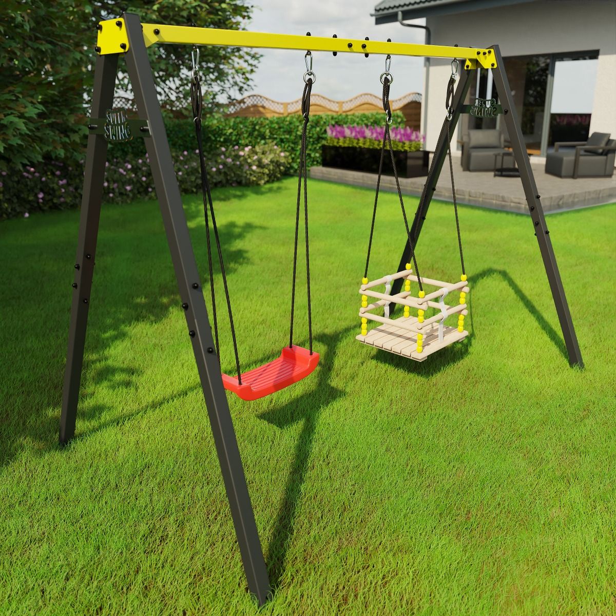 Balançoire Double Jardin Avec Balançoire Et Balançoire à grille